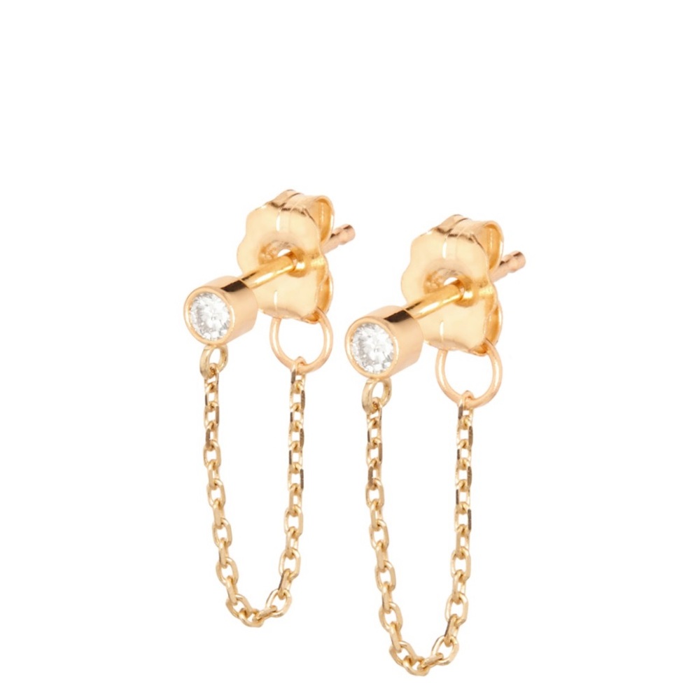 CATBIRD DIAMOND EARRINGS PETITE (Pair) Chained To My Heart 14k Gold